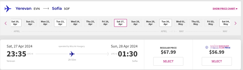 Direct flights from Yekaterinburg to Yerevan this week for 5899 rubles one way/17898 rubles both ways + options to continue the trip