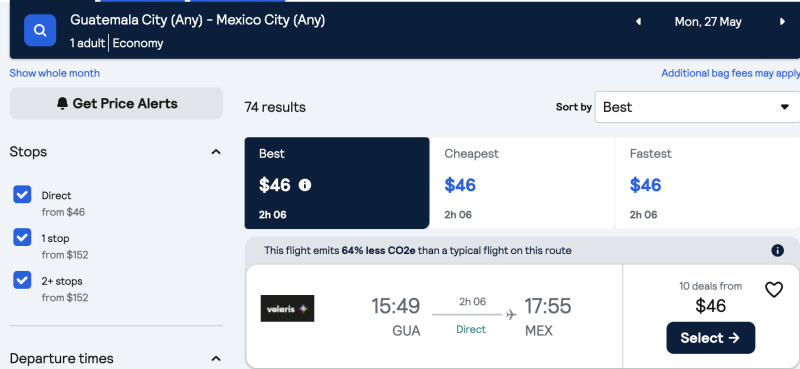 Flights to and between South, North and Central America from 4,300 rubles