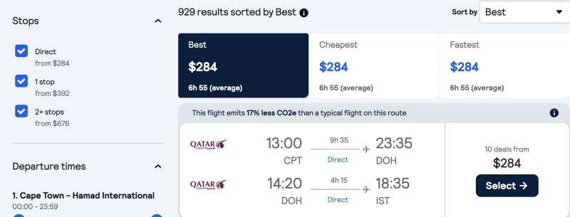 South Africa + Iran + UAE + Turkey + Qatar in one trip from St. Petersburg for about 65,000 rubles