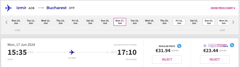 -15% off Wizz Air for flights in May-June