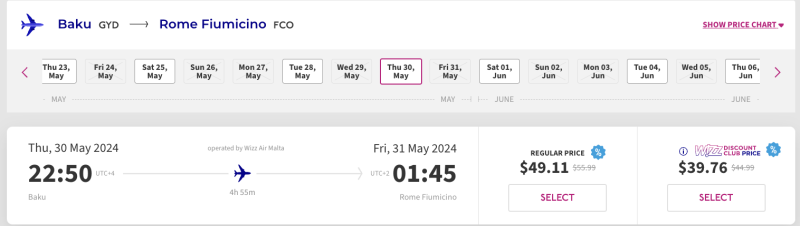 -15% off Wizz Air for flights in May-June