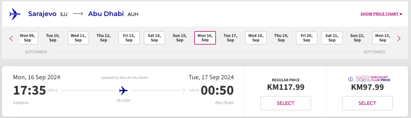 In September, from the UAE to Moscow, Yekaterinburg and Sochi from 6,700 rubles