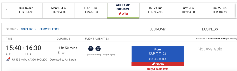 It's expensive, but it's cheap: in May and summer, flights between Turkey and Serbia cost 5,400