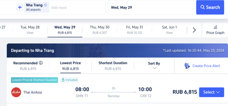 Moscow — Bangkok tonight for 4,600 rubles + 5 options to return back