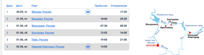 Two inexpensive* short cruises from Moscow in May (* -ha ha ha, inexpensive)