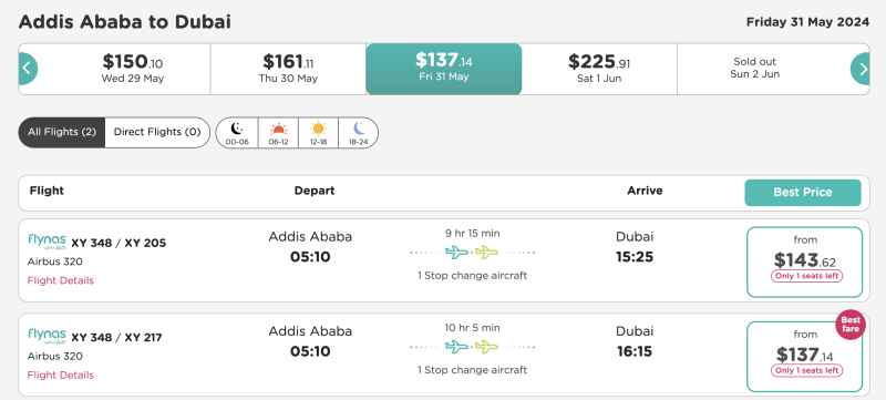 Whoosh and done! Transfer from Moscow to Ethiopia in May from 14700 rubles/round trip from 35950 rubles