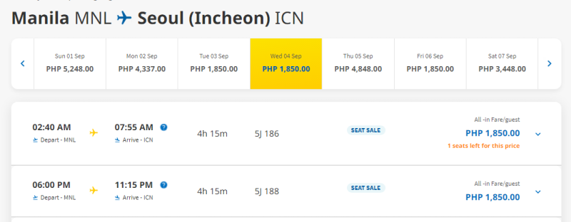 Cebu Pacific Big Sale: flights for 1 PHP + fees