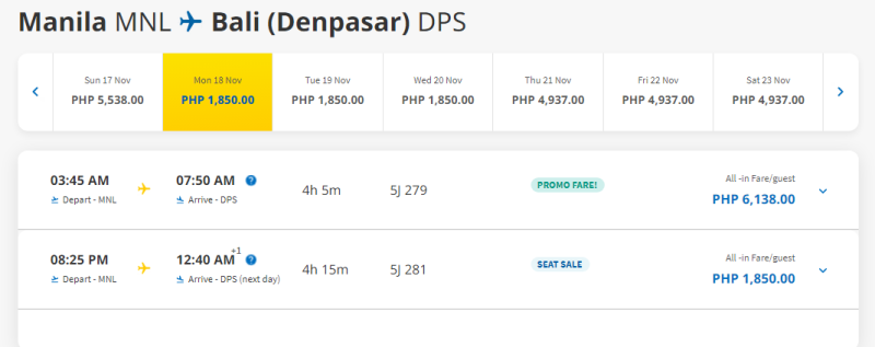 Cebu Pacific Big Sale: flights for 1 PHP + fees