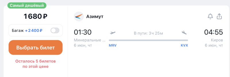 From Kazan to MinVody with luggage this afternoon for 1000 rubles + three options to return back