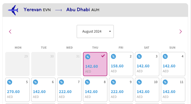 Minus 20% of Wizz on flights from/to Abu Dhabi in summer