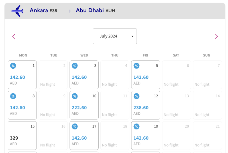 Minus 20% of Wizz on flights from/to Abu Dhabi in summer