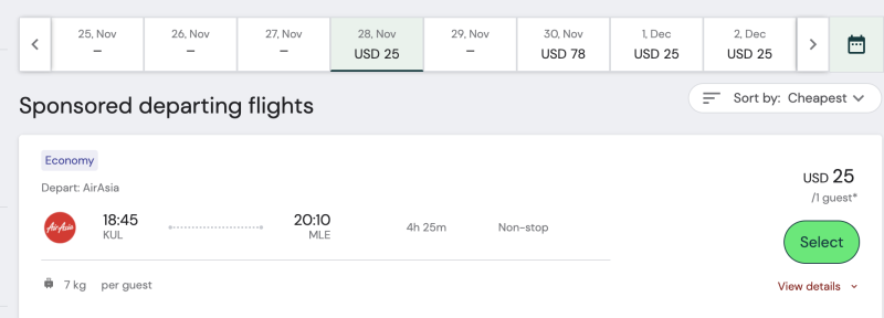 Semi—finished product, brother: Malaysia - Maldives by air for 2,200 rubles