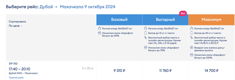 From the Philippines to Yekaterinburg and Makhachkala in early October for 22200 rubles