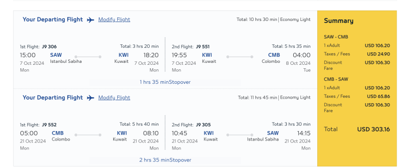 Jazeera Airways sale for August-December: flights across the Persian Gulf, to Sri Lanka and somewhere between visa-free countries with discounts