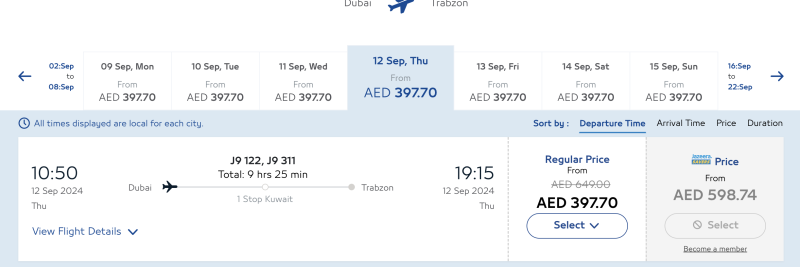 Jazeera Airways sale for August-December: flights across the Persian Gulf, to Sri Lanka and somewhere between visa-free countries with discounts