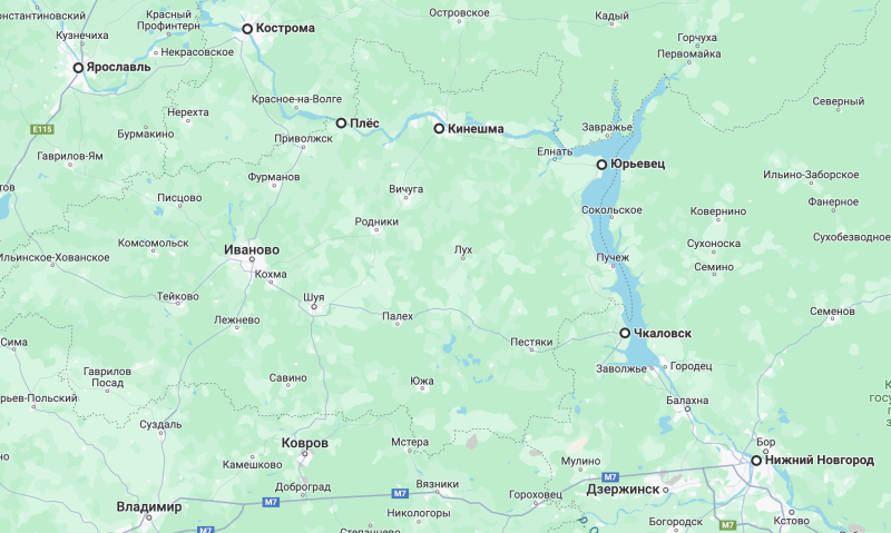 New: along the Volga between Yaroslavl and Nizhny Novgorod (along the way Kineshma, Kostroma, Ples, Yuryevets and Chkalovsk!)