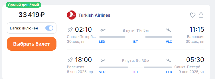 [NOT CONFIRMED] Turkish Airlines: flights from Moscow and St. Petersburg to Europe from 31200 rubles round trip