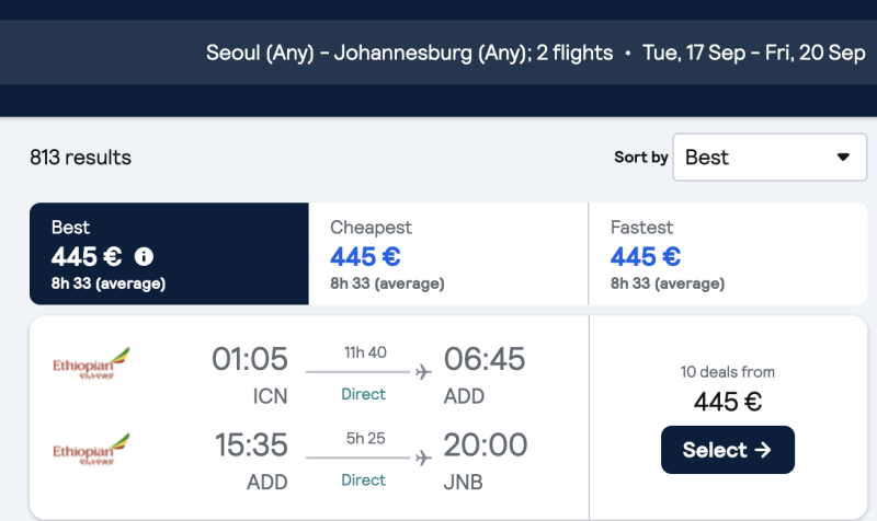 Seychelles + South Korea + Macau + Hong Kong + Kenya + Ethiopia from Moscow for about 107.999 rubles and almost without visas