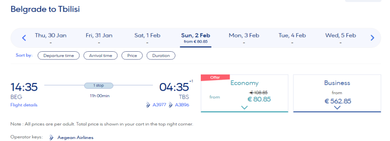 Aegean sale: discounts on tickets up to 50%