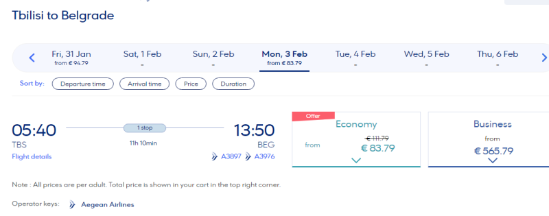 Aegean sale: discounts on tickets up to 50%