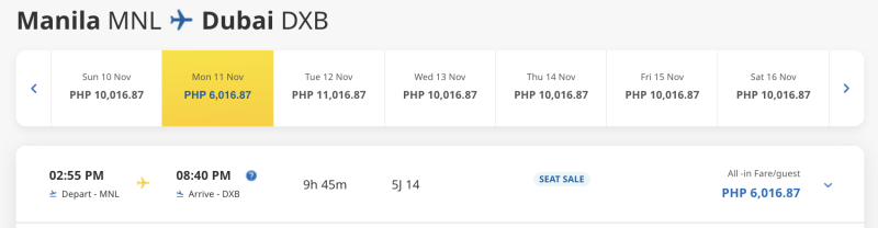 Direct flights from Manila to Dubai for 8,800 rubles, from Manila to Asia from 2,900 rubles