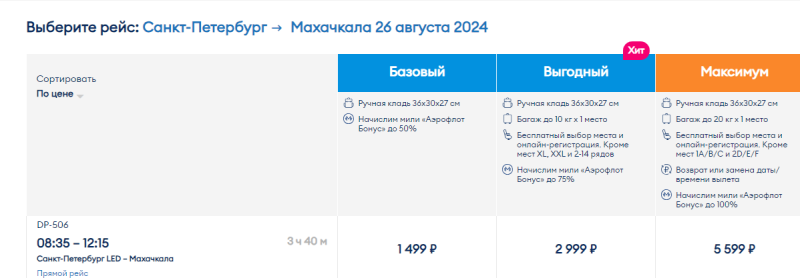 Direct flights from St. Petersburg to Kaliningrad, Makhachkala and Perm from 699 rubles (in August)