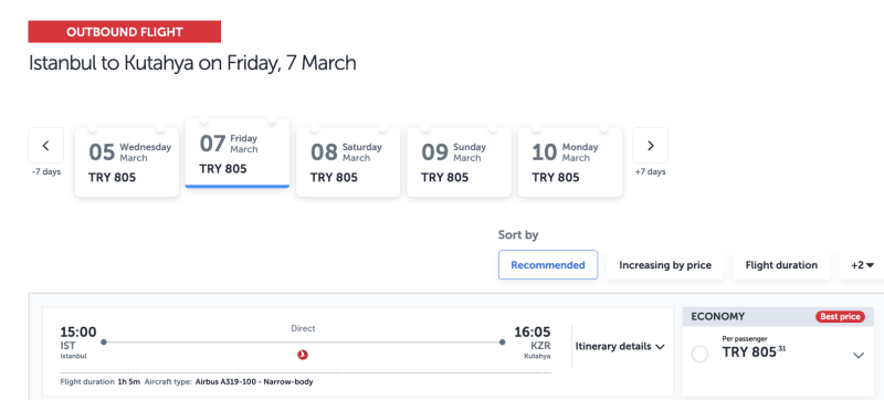 Flights in Turkey with luggage from 1,680 rubles