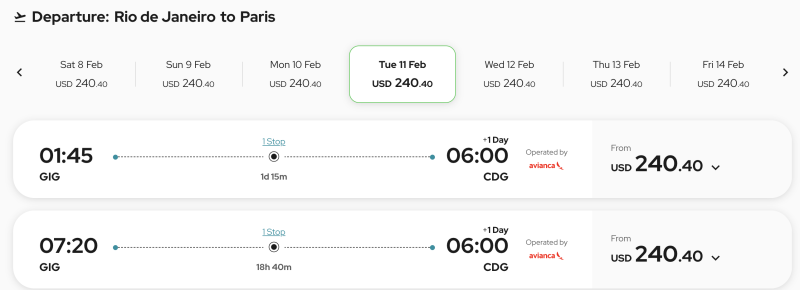 From Brazil and Chile to Paris or London from 21400 rubles